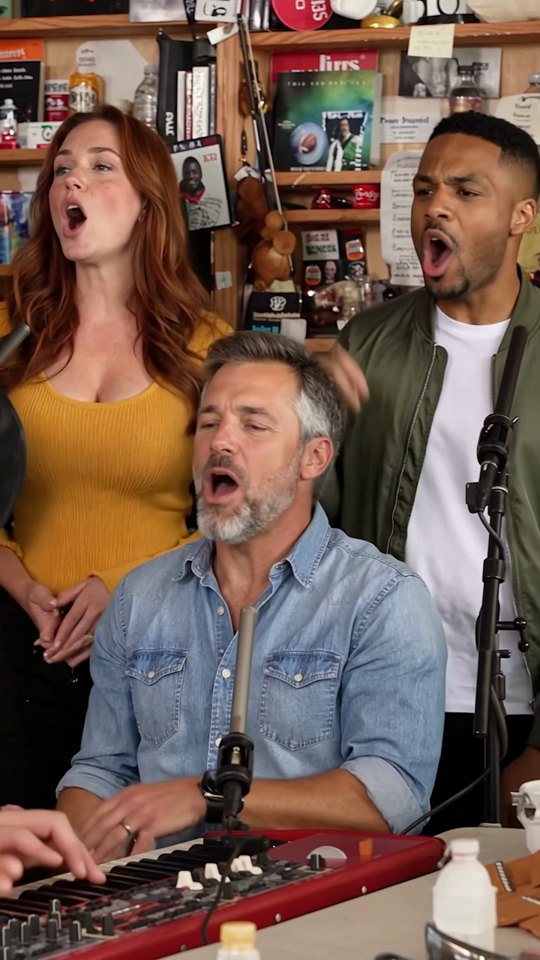 La nueva banda cantando en el plano final